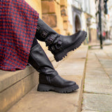 Immaculate Vegan - V.GAN Cosmic Women's Vegan Leather Biker Boots | Black