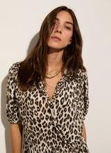 Immaculate Vegan - Baukjen Lavinia LENZING™ ECOVERO™ Printed Midi Dress | Taupe Leopard