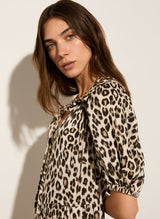 Immaculate Vegan - Baukjen Lavinia LENZING™ ECOVERO™ Printed Midi Dress | Taupe Leopard