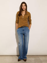 Immaculate Vegan - Baukjen Organic Cotton Zip Collar Top | Camel