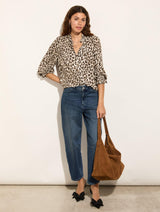 Immaculate Vegan - Baukjen Cela LENZING™ ECOVERO™ Printed Blouse | Taupe Leopard