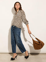Immaculate Vegan - Baukjen Cela LENZING™ ECOVERO™ Printed Blouse | Taupe Leopard