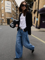 Immaculate Vegan - Baukjen Leonor TENCEL™ Tie Front Wide Leg Jeans | Mid Wash Indigo