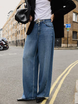 Immaculate Vegan - Baukjen Petite Leonor Tie Front Wide Leg Jeans