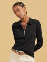 Immaculate Vegan - Baukjen Organic Cotton Zip Collar Top