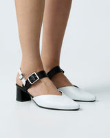 Immaculate Vegan - Bohema Marilyn Women's Vegea® Grape Leather Slingback Heels | Black & White