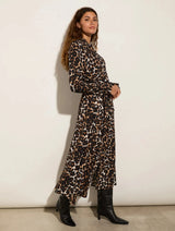 Immaculate Vegan - Baukjen Luna LENZING™ ECOVERO™ Midi Dress | Brown Leopard Print