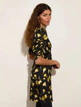 Immaculate Vegan - Baukjen Winnie LENZING™ ECOVERO™ Recycled Dress | Black Blurred Floral