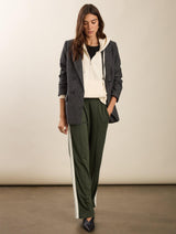 Immaculate Vegan - Baukjen Petite Tippi 2.0 LENZING™ ECOVERO™ Side Stripe Trousers | Khaki & Cream