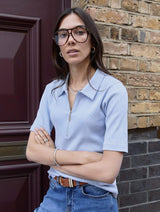 Immaculate Vegan - Baukjen Ivy Organic Rib Zip Collar Top