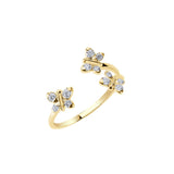 Immaculate Vegan - BLOOMTINE Enchanting Flutterfly™ 14K Gold Vermeil Trio Butterfly Ring | Gold