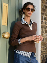 Immaculate Vegan - Baukjen Ellison Contrast Collar Rib Polo Top