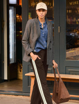 Immaculate Vegan - Baukjen Tippi 2.0 Side Stripe Trousers | Dark Chocolate & Cream