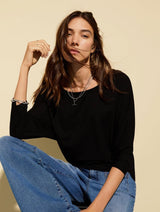 Immaculate Vegan - Baukjen Spenser LENZING™ ECOVERO™ Relaxed Boat Neck Top | Caviar Black