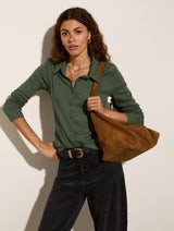 Immaculate Vegan - Baukjen Susan Organic Cotton Button Down Top | Light Khaki