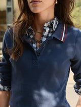 Immaculate Vegan - Baukjen Cameron Organic Cotton Stripe Collar Top | Deep Indigo