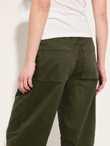 Immaculate Vegan - Baukjen Amelia Organic Cotton Barrel Leg Cargo Trousers | Dark Olive