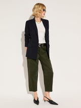 Immaculate Vegan - Baukjen Amelia Organic Cotton Barrel Leg Cargo Trousers | Dark Olive