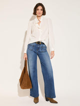 Immaculate Vegan - Baukjen Milla Organic Cotton Broderie Detail Blouse | Soft White