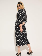 Immaculate Vegan - Baukjen Olesia LENZING™ ECOVERO™ Printed Midi Dress | Black Polka Dot