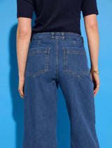 Immaculate Vegan - Baukjen Jena Organic Cotton Stretch Wide Crop Jeans | Washed Indigo