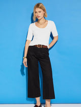 Immaculate Vegan - Baukjen Jena Organic Wide Crop Jeans | Washed Black Washed Black / UK6 / EU34 / US2
