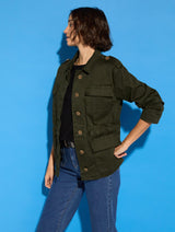 Immaculate Vegan - Baukjen Mattie Organic Cotton Cargo Jacket | Dark Olive