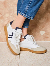 Immaculate Vegan - Minuit sur Terre Ubac Unisex Vegan Leather Sneakers | White & Blue