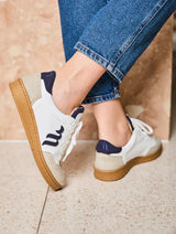 Immaculate Vegan - Minuit sur Terre Ubac Unisex Vegan Leather Sneakers | White & Blue