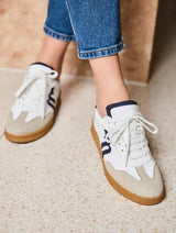 Immaculate Vegan - Minuit sur Terre Ubac Unisex Vegan Leather Sneakers | White & Blue