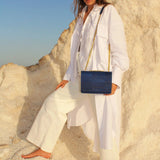 Immaculate Vegan - murmali Alpha Handcrafted Cork Vegan Crossbody Bag | Navy