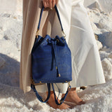 Immaculate Vegan - murmali Gamma Handcrafted Cork Vegan Bucket Backpack | Navy