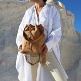 Immaculate Vegan - murmali Gamma Handcrafted Cork Vegan Bucket Backpack | Natural