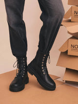 Immaculate Vegan - NAE Vegan Shoes Diram Unisex Vegan Leather Combat Boots | Black