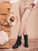 Immaculate Vegan - NAE Vegan Shoes Tulia Women's Vegan Leather Mid Calf Boots | Black