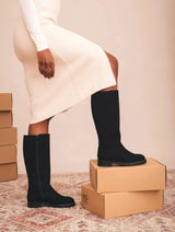 Immaculate Vegan - NAE Vegan Shoes Irem Women's Vegan Leather Knee High Boots | Black