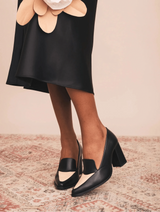 Immaculate Vegan - NAE Vegan Shoes Julia Women's Vegan Leather Heeled Loafers | Black