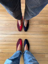 Immaculate Vegan - MOMOC Two-Tone Vegan Ballerinas | Black & Navy