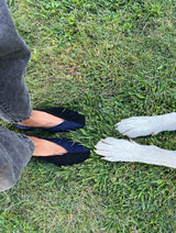 Immaculate Vegan - MOMOC Two-Tone Vegan Ballerinas | Black & Navy