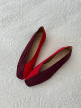 Immaculate Vegan - MOMOC Two-Tone Vegan Ballerinas | Red & Burgundy