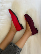 Immaculate Vegan - MOMOC Two-Tone Vegan Ballerinas | Red & Burgundy
