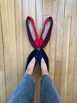 Immaculate Vegan - MOMOC Two-Tone Vegan Ballerinas | Red & Burgundy