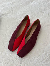 Immaculate Vegan - MOMOC Two-Tone Vegan Ballerinas | Red & Burgundy