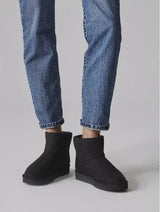 Immaculate Vegan - New Orchard Classic Unisex Vegan Faux Sheepskin Short Boots | Black