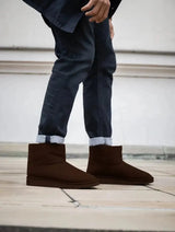 Immaculate Vegan - New Orchard Classic Unisex Vegan Faux Sheepskin Short Boots | Brown