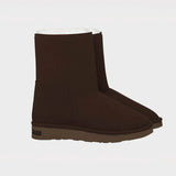 Immaculate Vegan - New Orchard Classic Unisex Vegan Faux Fur Medium Boots | Brown With White Fur