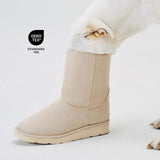 Immaculate Vegan - New Orchard Classic Unisex Vegan Faux Fur Medium Boots | Beige