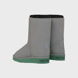 Immaculate Vegan - New Orchard Classic Vegan Faux Sheepskin Medium Boots | Grey With Green Sole