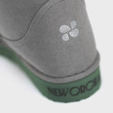 Immaculate Vegan - New Orchard Classic Vegan Faux Sheepskin Medium Boots | Grey With Green Sole