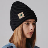 Immaculate Vegan - New Orchard Winter Vegan Combed Cotton Beanie | Black Charcoal Black
